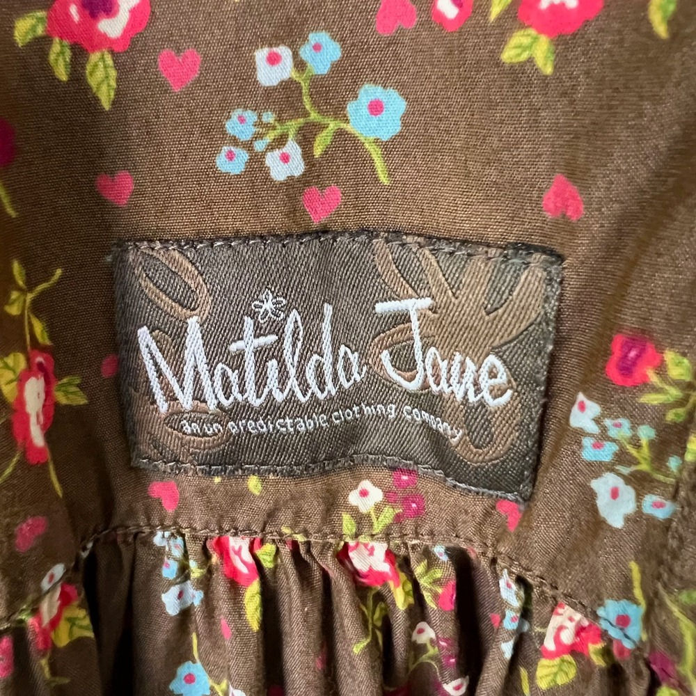 Matilda Jane Paint by Numbers Brown Floral Taylor Ruffle Pants Kids Size 8 - Picture 5 of 7